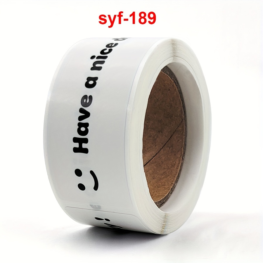 120pcs/roll 1 X 3in, Day, Smiling Gift Decoration Sticker Takeout Bag Sealing Sticker Adhesive Sticker