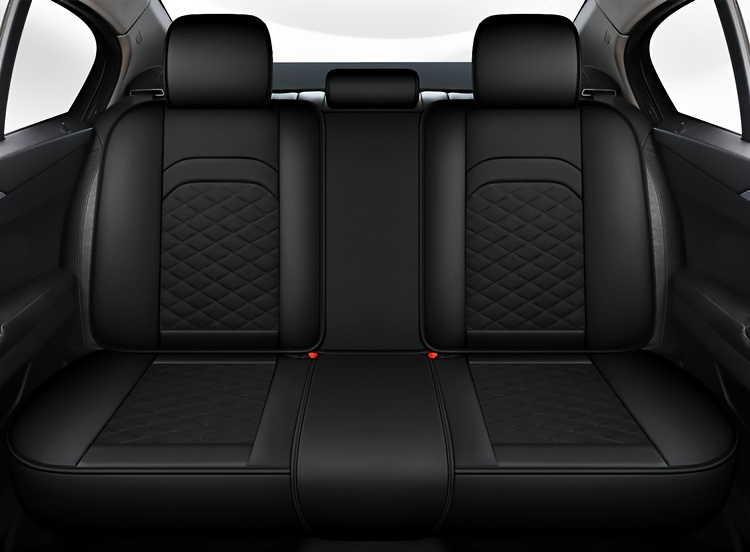 for beige gray quilted car seat cover cartoon design full coverage leather mesh fabric 1 seat five seat option stylish comfortable car seat protector quilted design luxury fee Product details 25