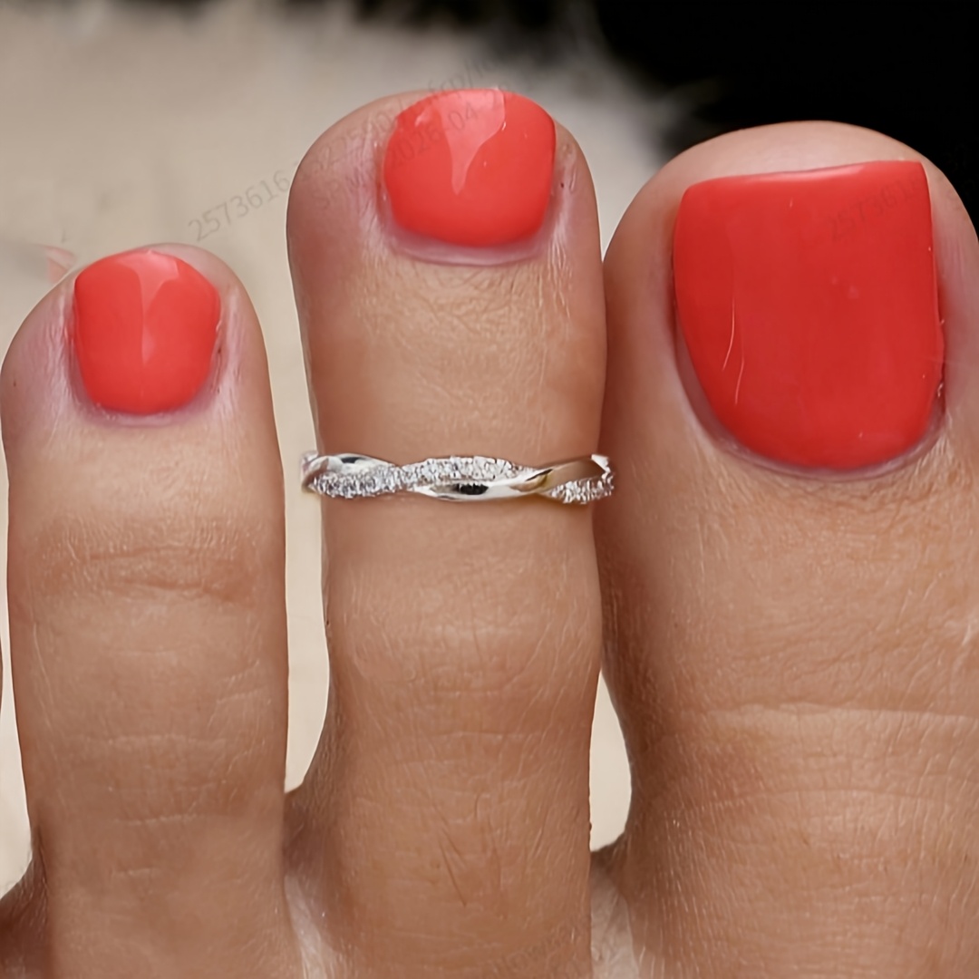 TEMU [1 pz Anello da Dito del Piede Attorcigliato] Elegante Anello da Dito del Piede Regolabile, un Accessorio per il Piede sia a che a Donne, con un