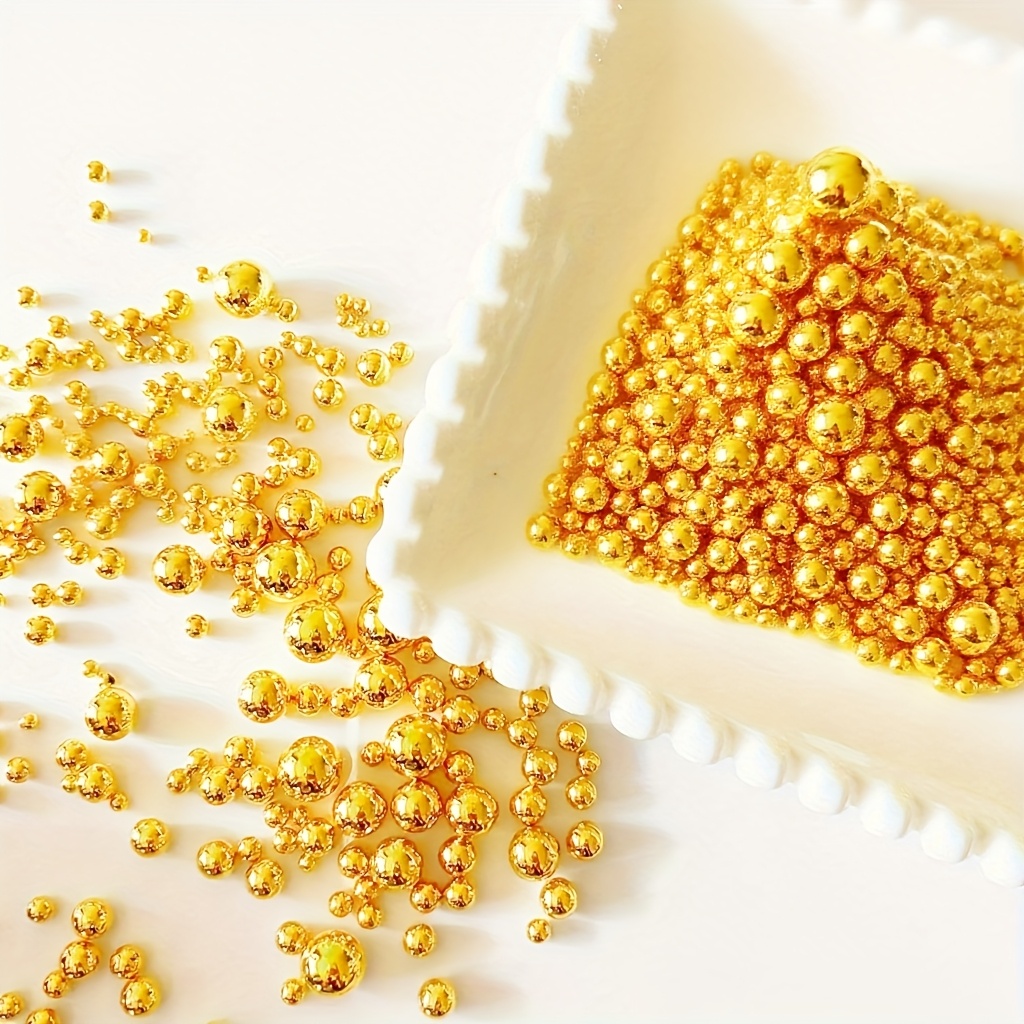 TEMU 1310pcs Polished Golden Artificial Pearl Beads - High-quality Floating Beads For Vase Fillers, Diy Crafts, Wedding & Holiday Decor (christmas