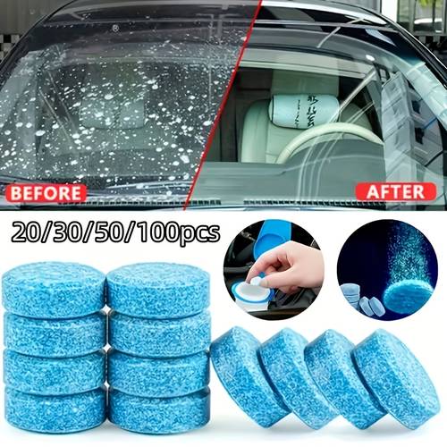 car windshield washer concentrate wiper fluid solid effervescent tablets degreaser cleaner use