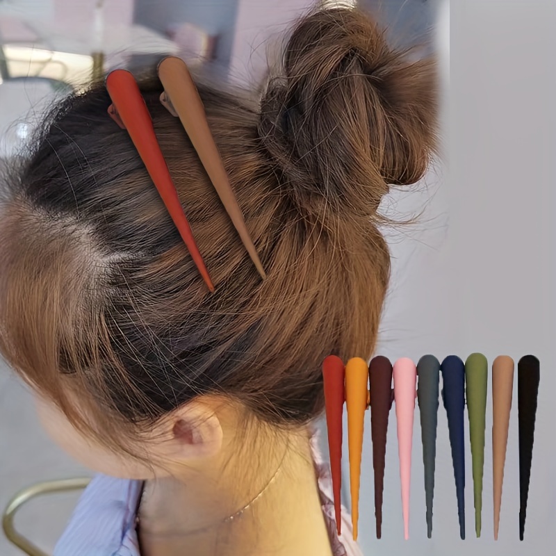 

10pcs Solid Color Matte Hair Duckbill Clips Trendy Hair Side Clips Hair Fringe Clips Hair Styling Accessories For Women And Daily Use