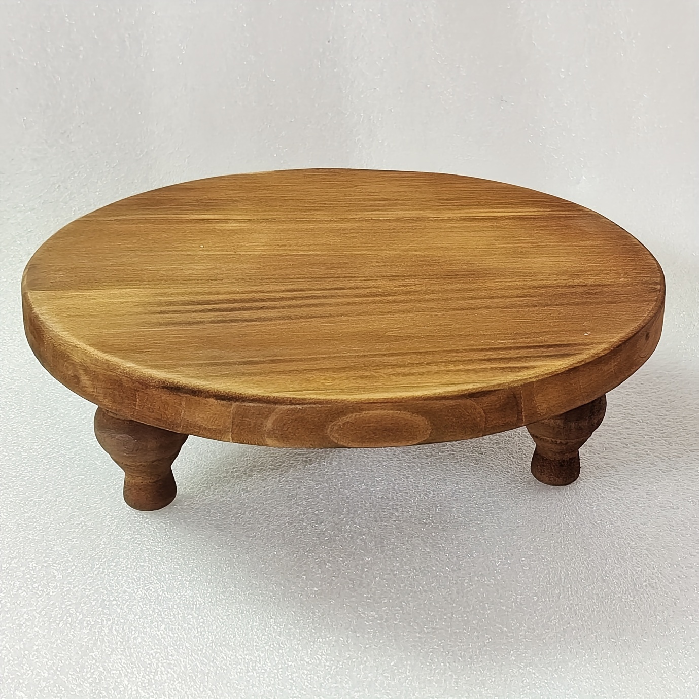 TEMU 1pc 20x20x6.7cm Party Decoration Plate Wooden Plate Wooden Tray Natural Wood Plate Distressed Vintage Decorative Plate Retro Tray Wedding