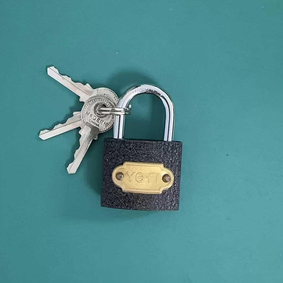 TEMU 4pcs Padlock Set, Including 1 Heavy-duty Metal Padlock And 3 Keys - Universal Indoor/outdoor Security Lock, Suitable For Gates/sheds/storage