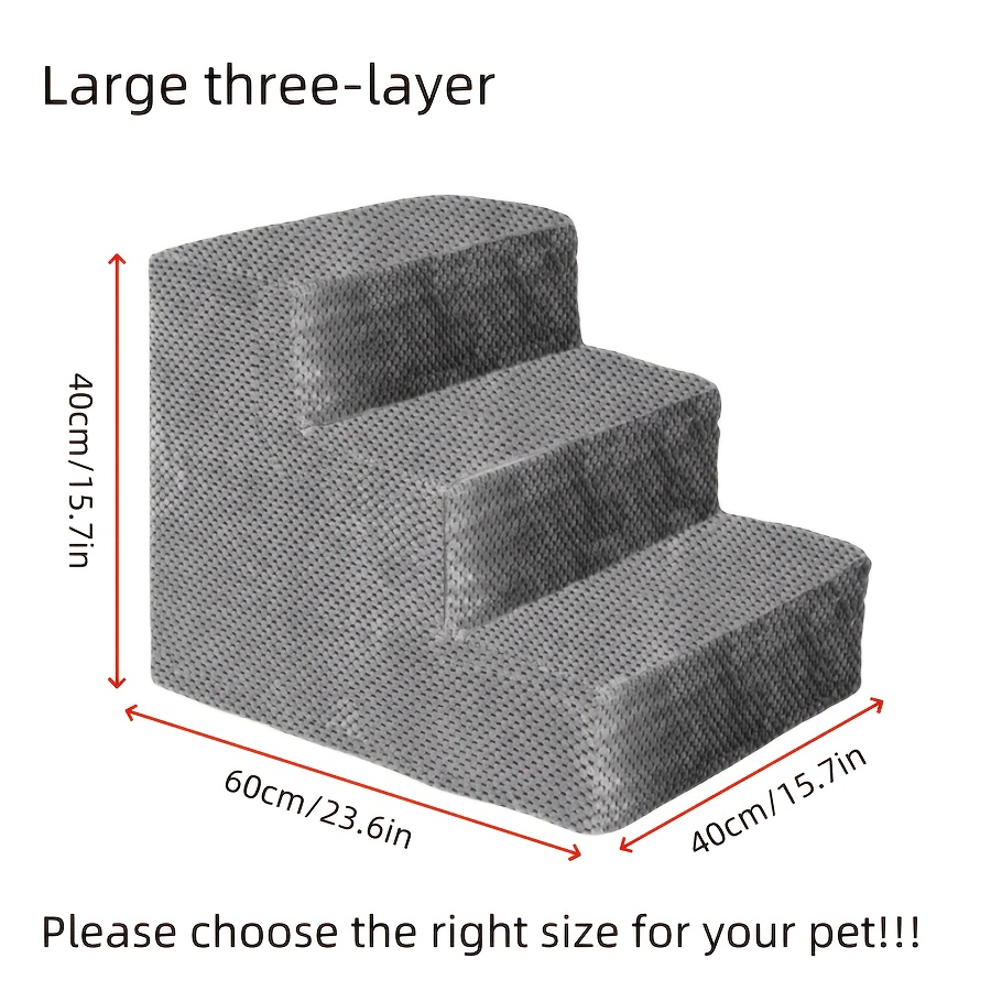TEMU Dog Steps For Small Dogs, Dog Step Stairs For High Beds And Sofas, Non-slip Pet Stairs For Senior Dogs And Cats, Dog Bed Stairs, Gray, 3/4/,