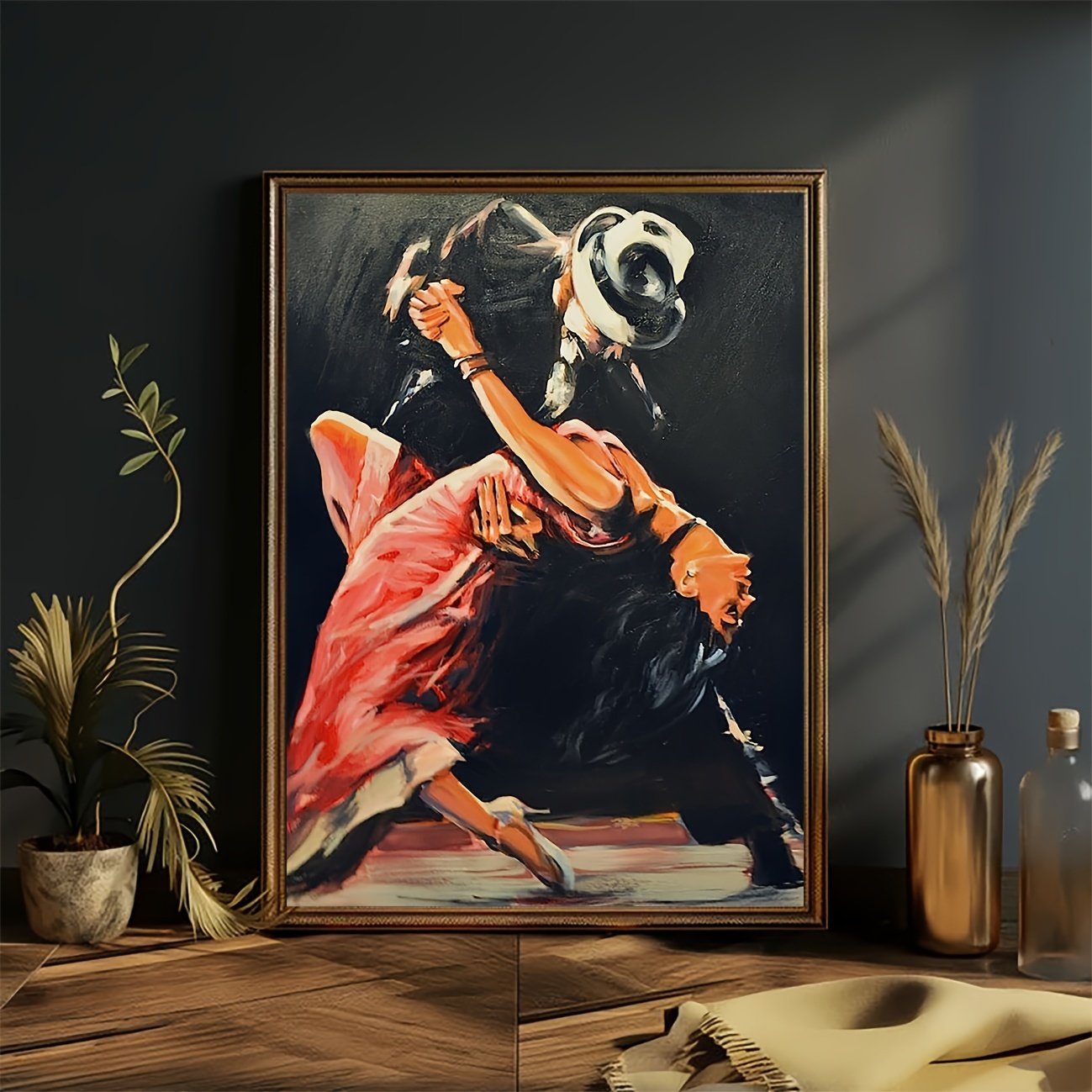 vintage inspired abstract canvas art poster dancers wall decor for living room bedroom bar 1