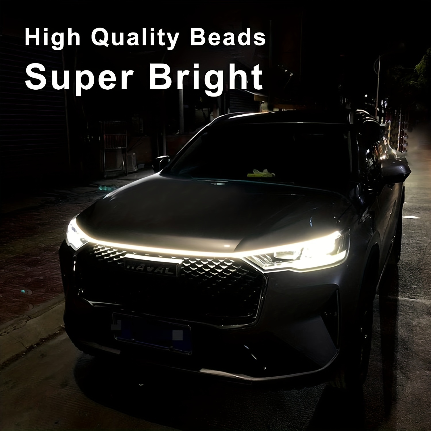 

79 Inches Car Hood Light Strip, Dynamic Car Led Strip Light, Flexible Led Light Strip For Car, Suv (white Light)