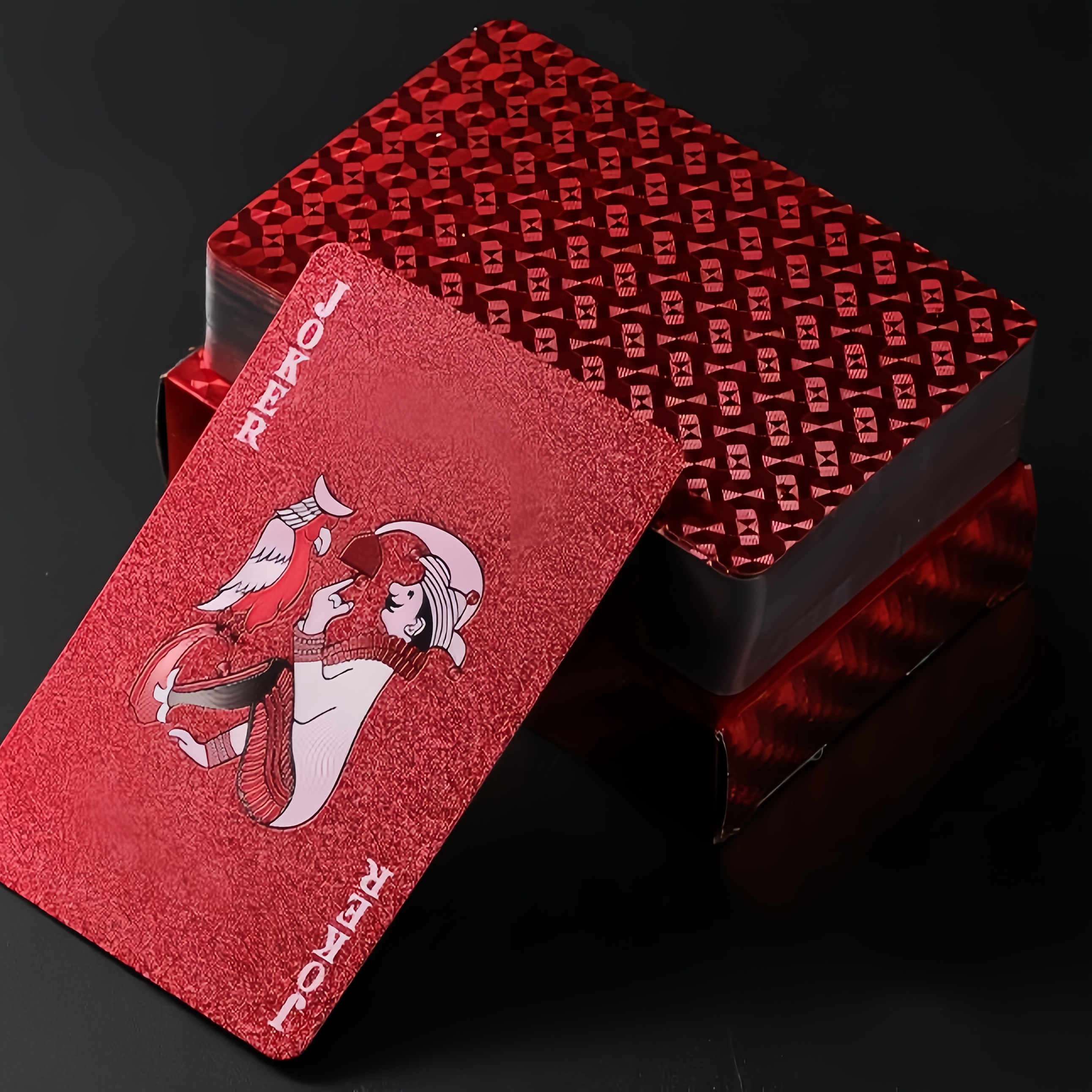 2pcs Red and Black Tear-Resistant Poker Card Set