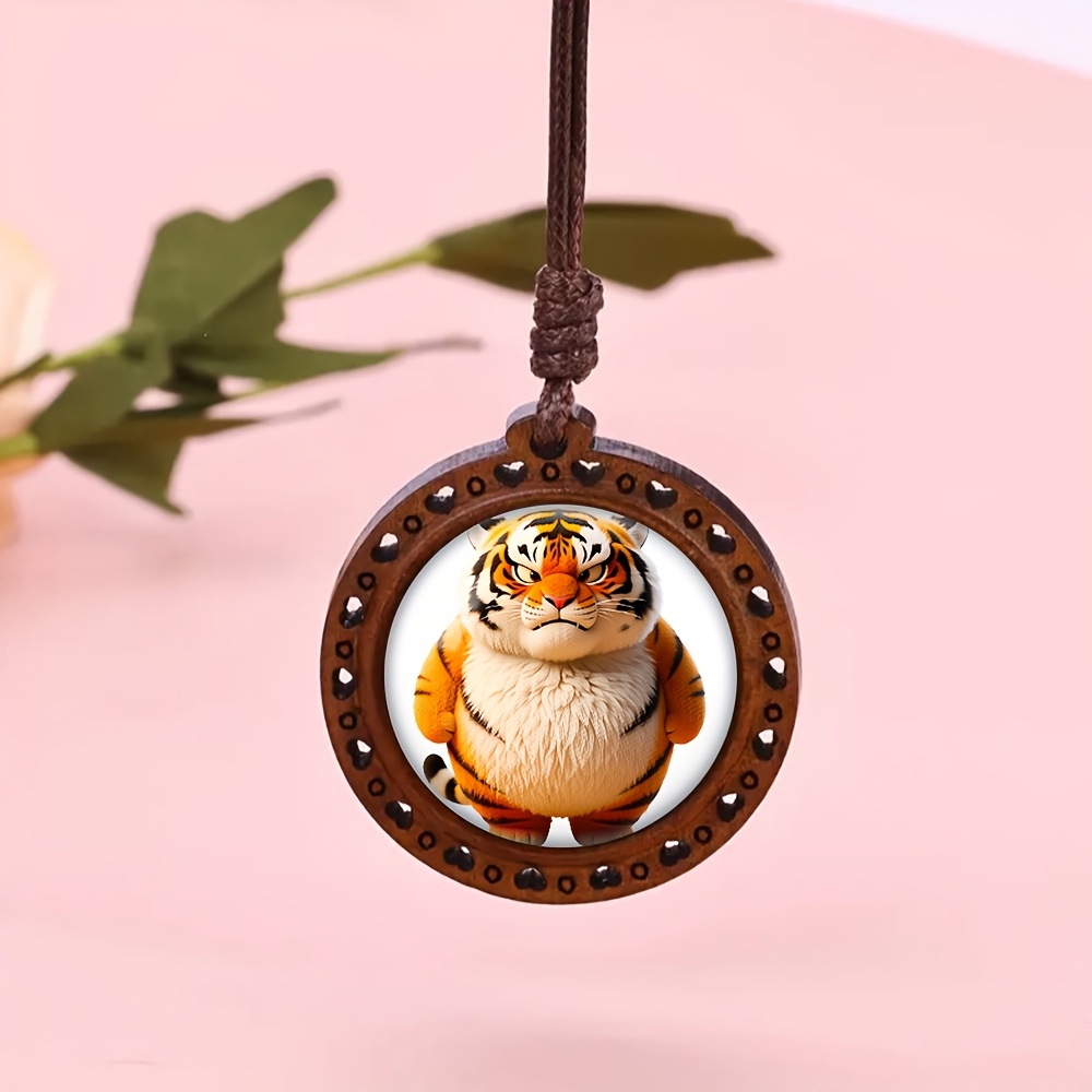 Tiger Glaring Heart Necklace, Bohemian Style