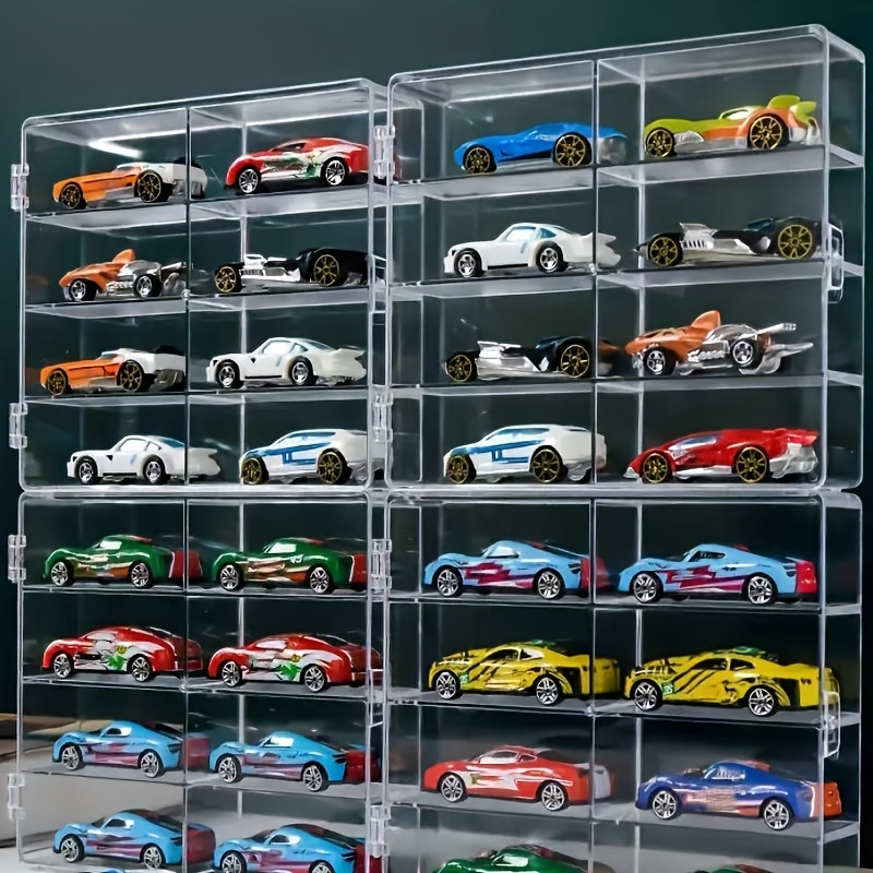 

Acrylic Display Case For Diecast Cars, 8-compartment Clear Storage Organizer Box, Stackable Plastic Collection Display Stand, Space-saving For Model Vehicles