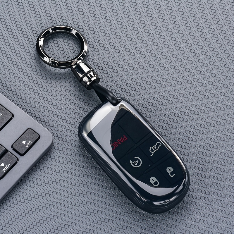 TEMU Full Coverage Car Key Case Protective Cover Suitable For Grand For Cherokee Compass For Cherokee Avenger Commander Wagoneer Suitable For Journey