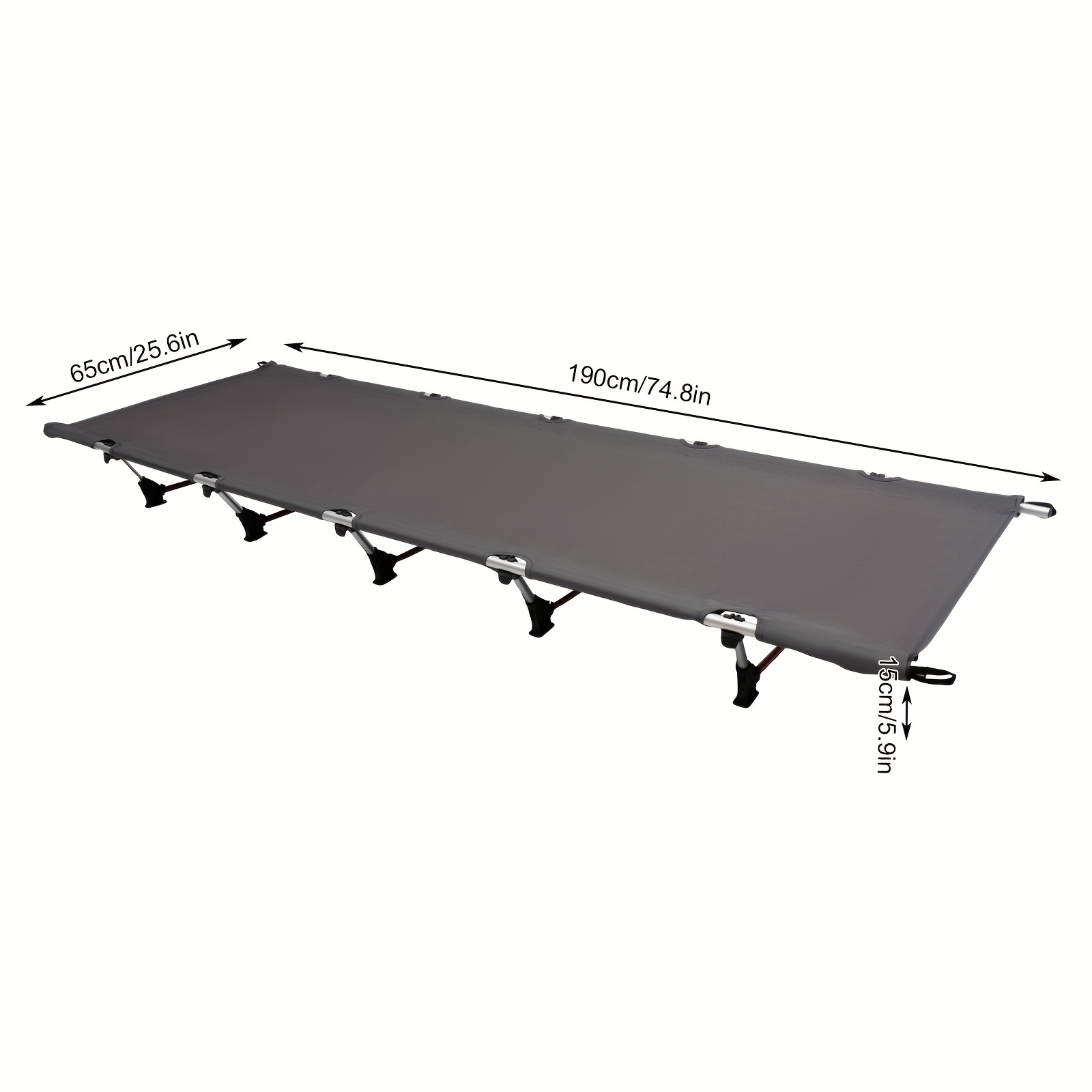 Image of Gray Folding Tent Camping Cot Bed Portable Sleeping Bed Foldable Camping Cot For Picnics Camping Trekking