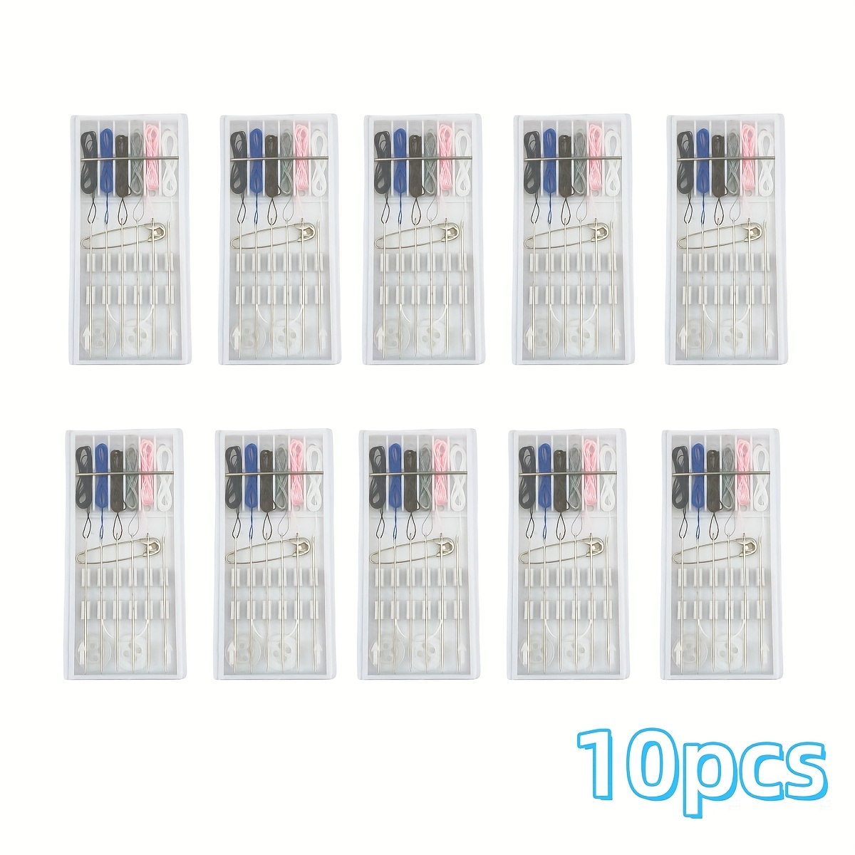1/10pcs Portable Mini Sewing Kit, Compact Sewing Box, Includes Sewing Pins, Thread, Buttons, Hand Sewing Needles, Suitable For Travel And Hotel Emergency Repairs, Thread Colors Are Random