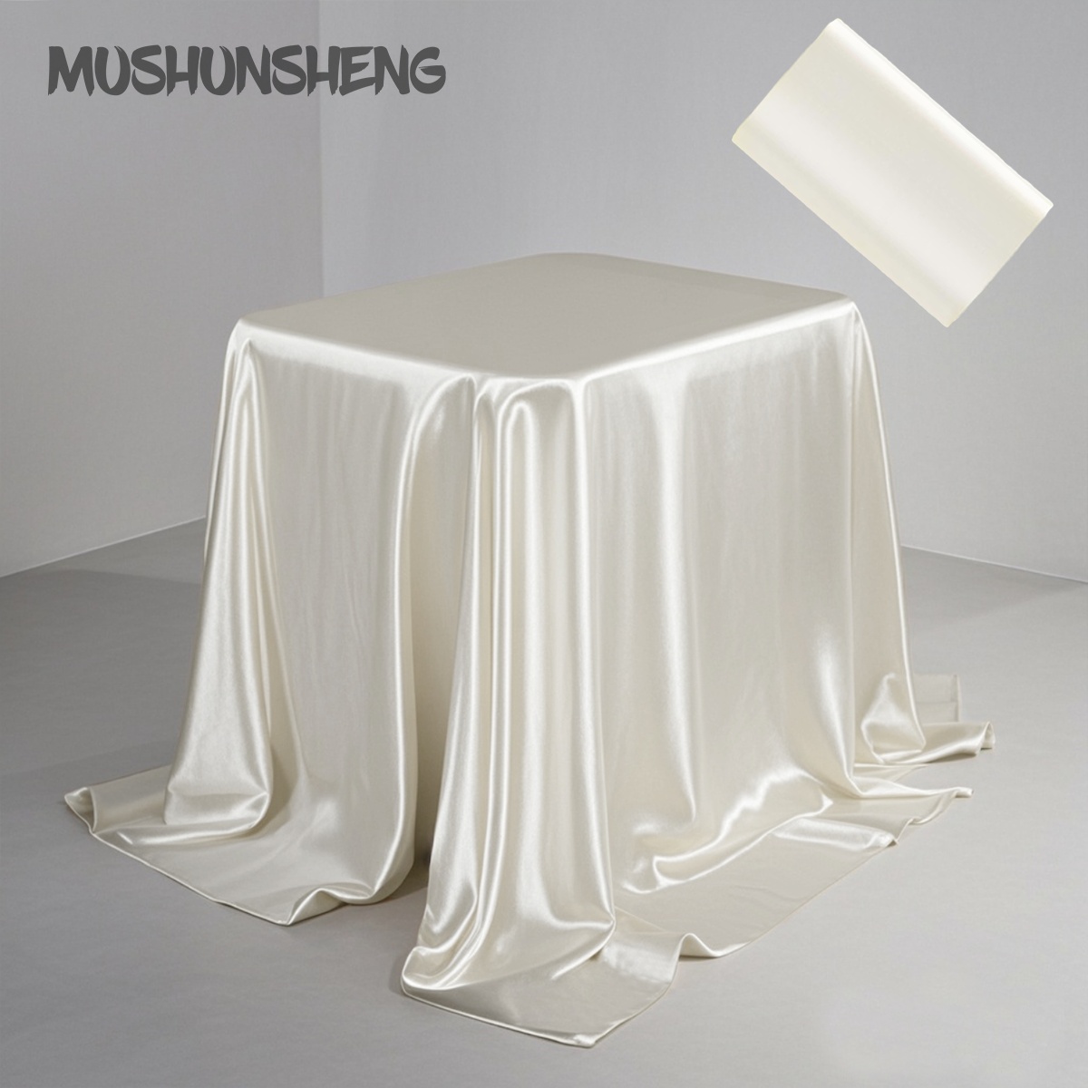 1pc Easy Elegant Rectangular Satin Tablecloth For Weddings, Bridal Shower, Birthday, Anniversary, Home, Hotel, Restaurant, Party, Christmas Decoration