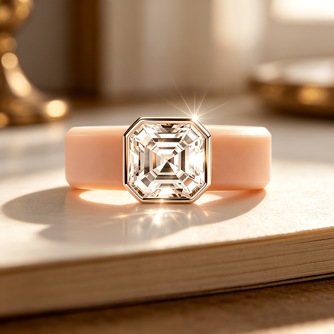 14K Gold-plated Khaki Silicone Ring, Engagement Gift