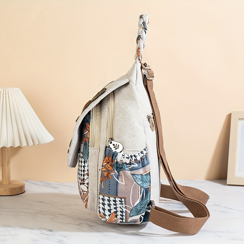 1pc bohemian floral print backpack adjustable straps - Temu 