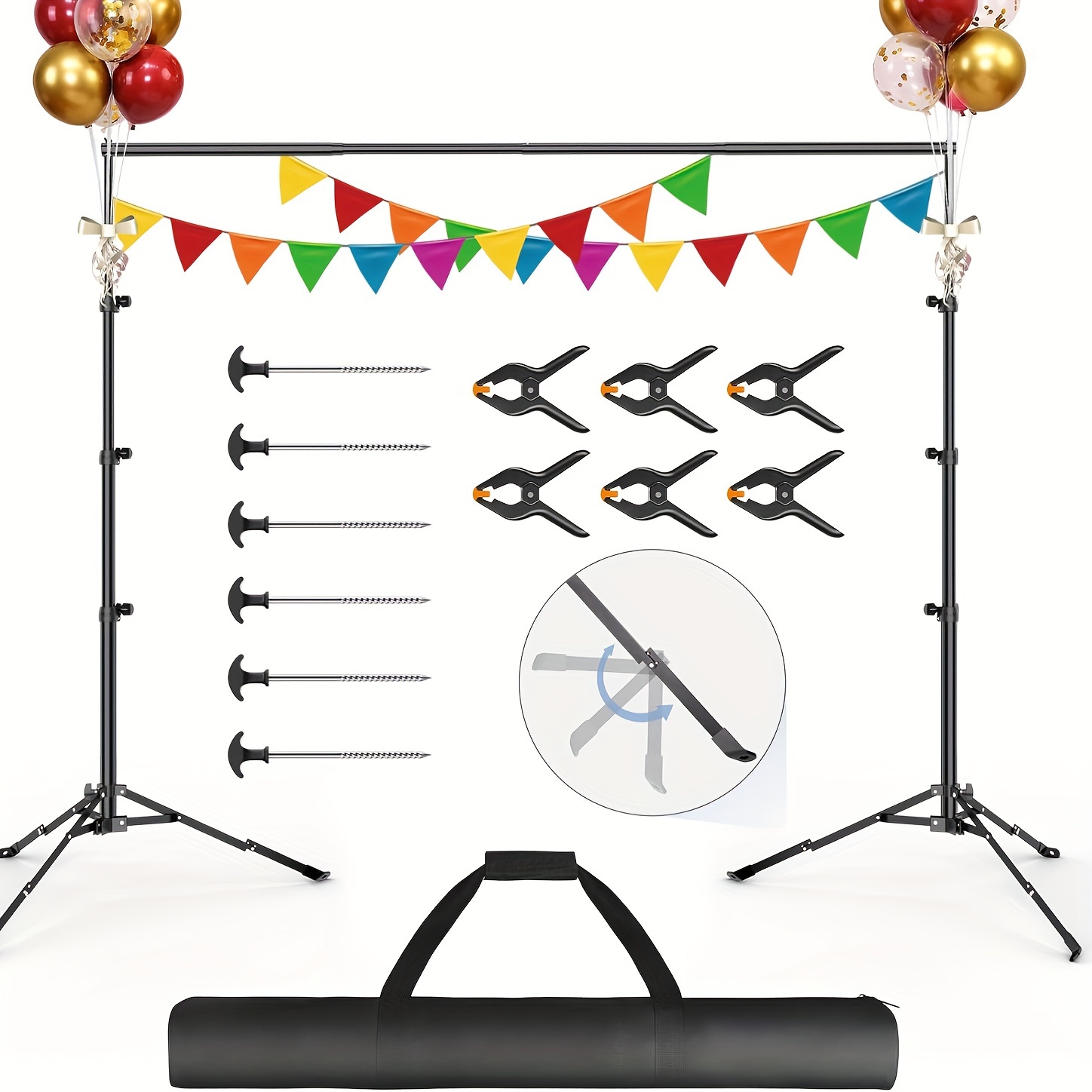 

Backdrop Stand 8.5x10ft Heavy Duty Background Support Kit For With Folding Legs, For Parties Events Decoration