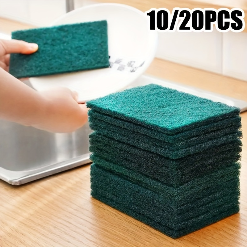 

10/20/30pcs Heavy Duty Scrubbers, Pot Scrubbers, Dish Cloths And Kitchen Stove Hood Pot Bottom Sink Cleaning Scrub Sponges, Reusable Cleaning Tools, Kitchen Bathroom Floor Glass Degrime