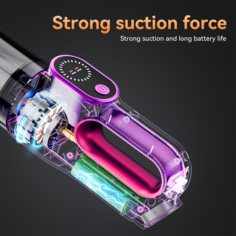 Wireless handheld vacuum cleaner for cars and homes, car-mounted 2-in-1 blower and suction cleaner, handheld type, high power, super strong suction, small and mini handheld car interior cleaner, wet and dry dual-purpose car vacuum cleaner,