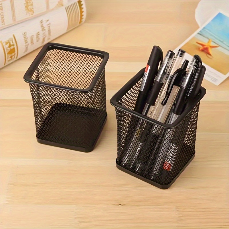 

Porte-Stylo en Fer Noir Moderne et Élégant - Organisateur de Bureau Multifonction pour et l'Étude