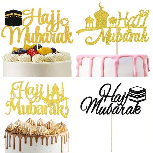 3pcs mubarak cake decoration pick festival celebration party cake decoration