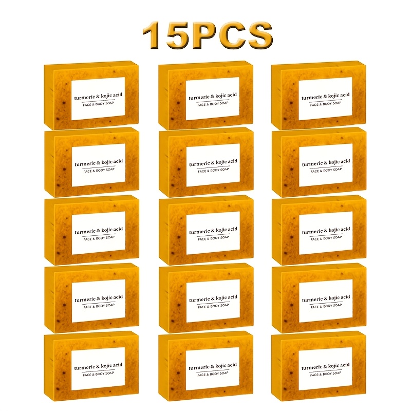 TEMU 15pcs Of Frosted Scented Soap, Ginger Yellow Cleaning Bath , Unisexual Bath Soap, Suitable For All