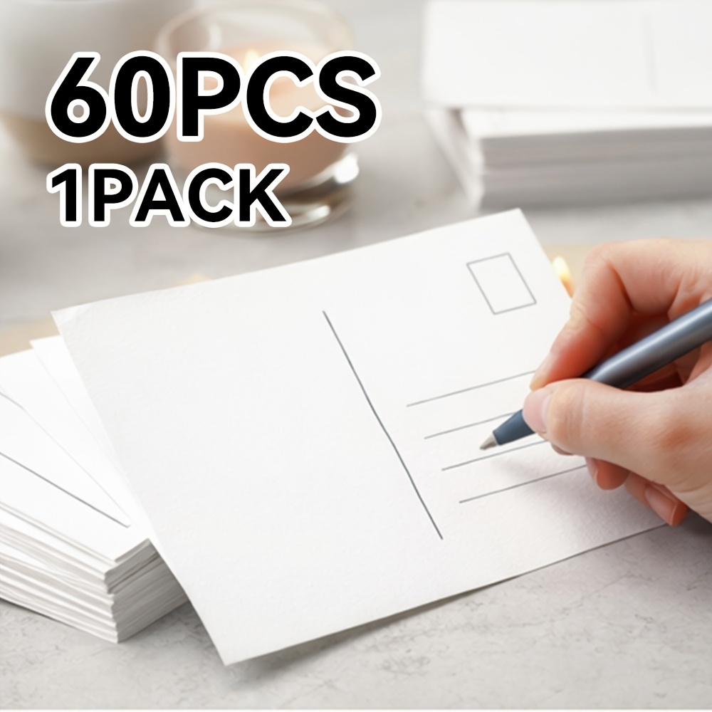 E-shop 60 Stück leere Postkarten DIN A6, weißer Karton, DIY-Karten für Hochzeit, Geburtstag, Taufe,