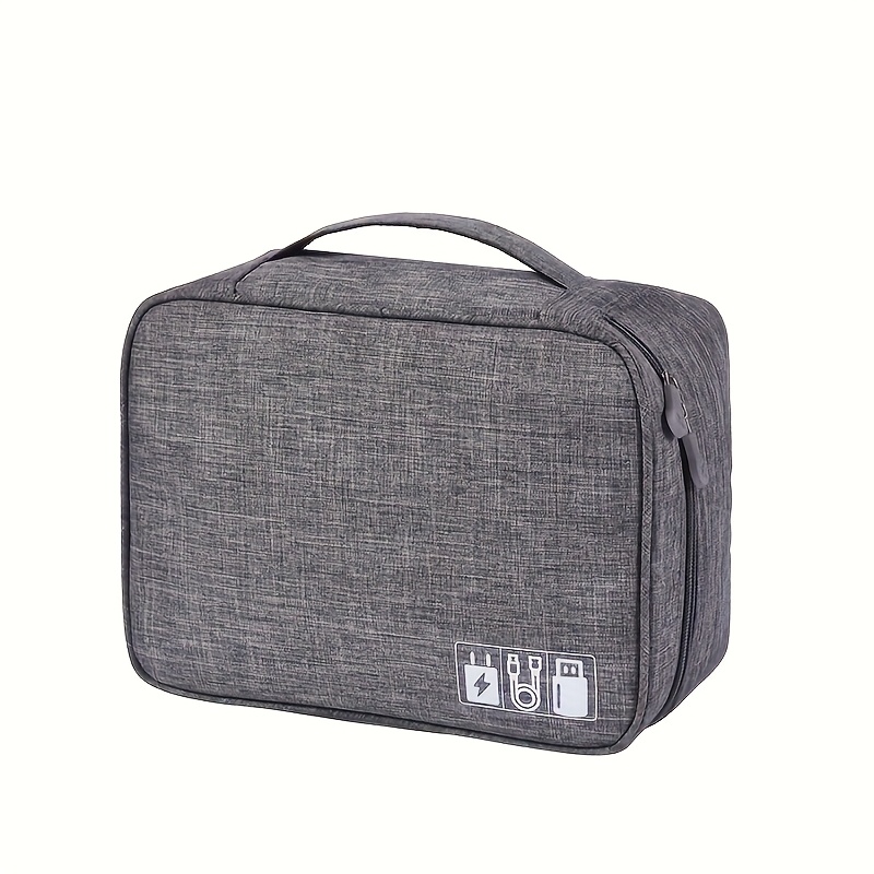 Portable Large-Capacity Electronic Product Storage Bag for Travel - Waterproof And Shockproof, with Adjustable Compartments, Suitable for Cables, Chargers, Mobile Phones, Etc. Electronic Storage Pouch, Waterproof, for Travel, Chargers, Unisex Business And Leisure Handbag.