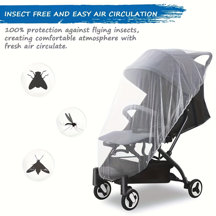 White Stretchy Mosquito Net for Strollers and Cribs - Breathable Polyester, Durable & Easy to Install, Ideal for Outdoor & Indoor Use, Outdoor Protection|Transparent Design|Durable Fabric