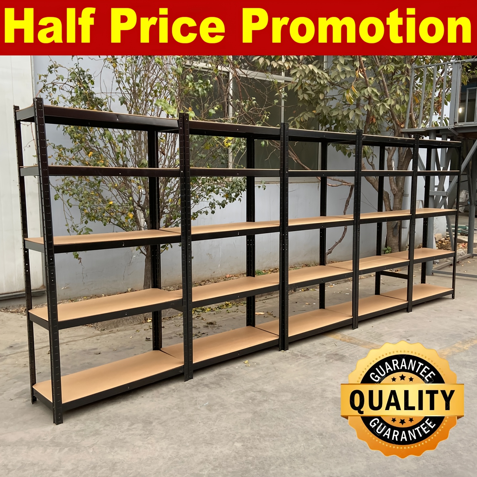 boltless racking shelves with five tiers   of   to 1000kg this industrial steel shelving unit is designed for stock rooms and is a heavy duty utility rack suitable for   kitchens   gardens and offices