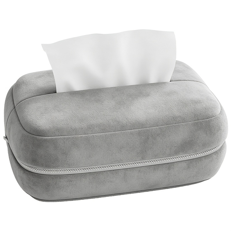 1-Pack Car Tissue Box with Multiple Installation Methods, Car Passenger Side Tissue Holder, Seat Back Hanging Tissue Pouch, Multi-Functional Armrest Box Tissue Dispenser