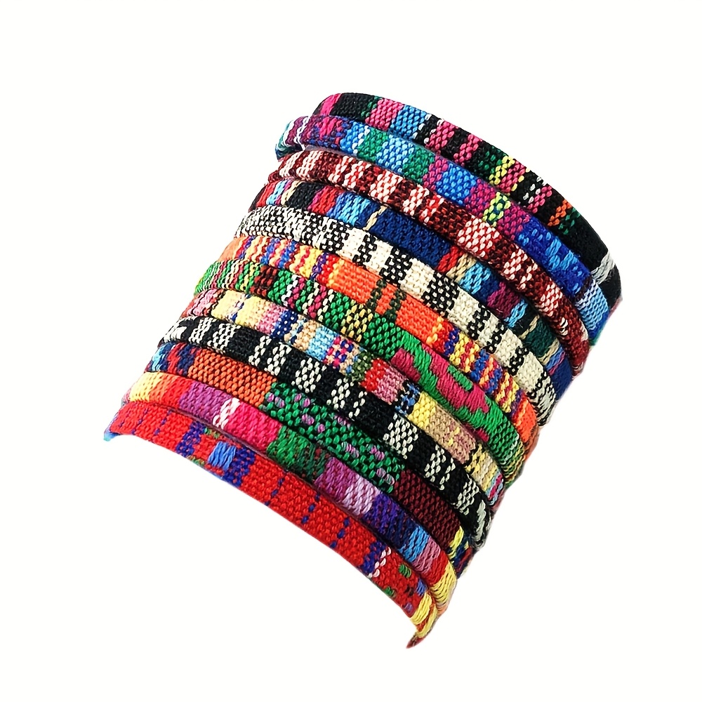 12pcs Artistic Retro Hand Woven Bracelets Set