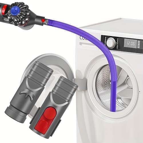 Dryer Vent Cleaner Kit Vacuum Hose Attachment For Dyson V15 V12 V11 V10 V8 V7 V6 Vacuum Cleaners, Lint Remover, Dryer Lint Vacuum Attachment, Purple