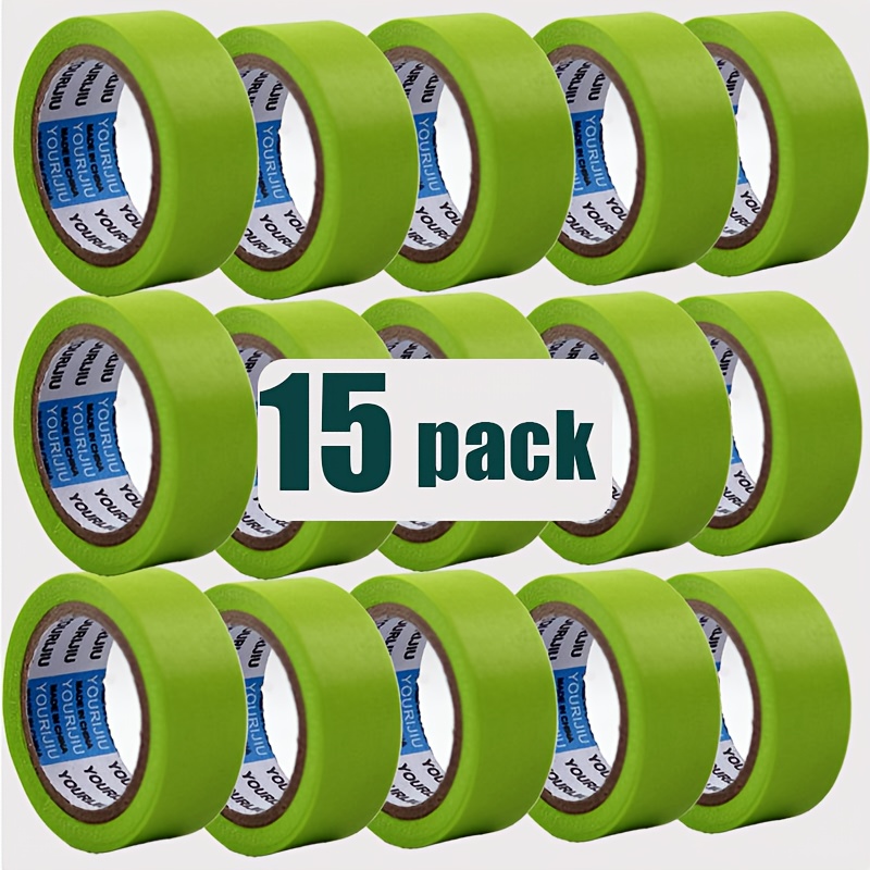 Image of [high-temperature Resistant ] Self-adhesive Beauty Washi Tape Removable Traceless Masking Tape Car Painting Special Handmade Wall Decoration Green Anti-tear Tape Neat Roll Width 2cm