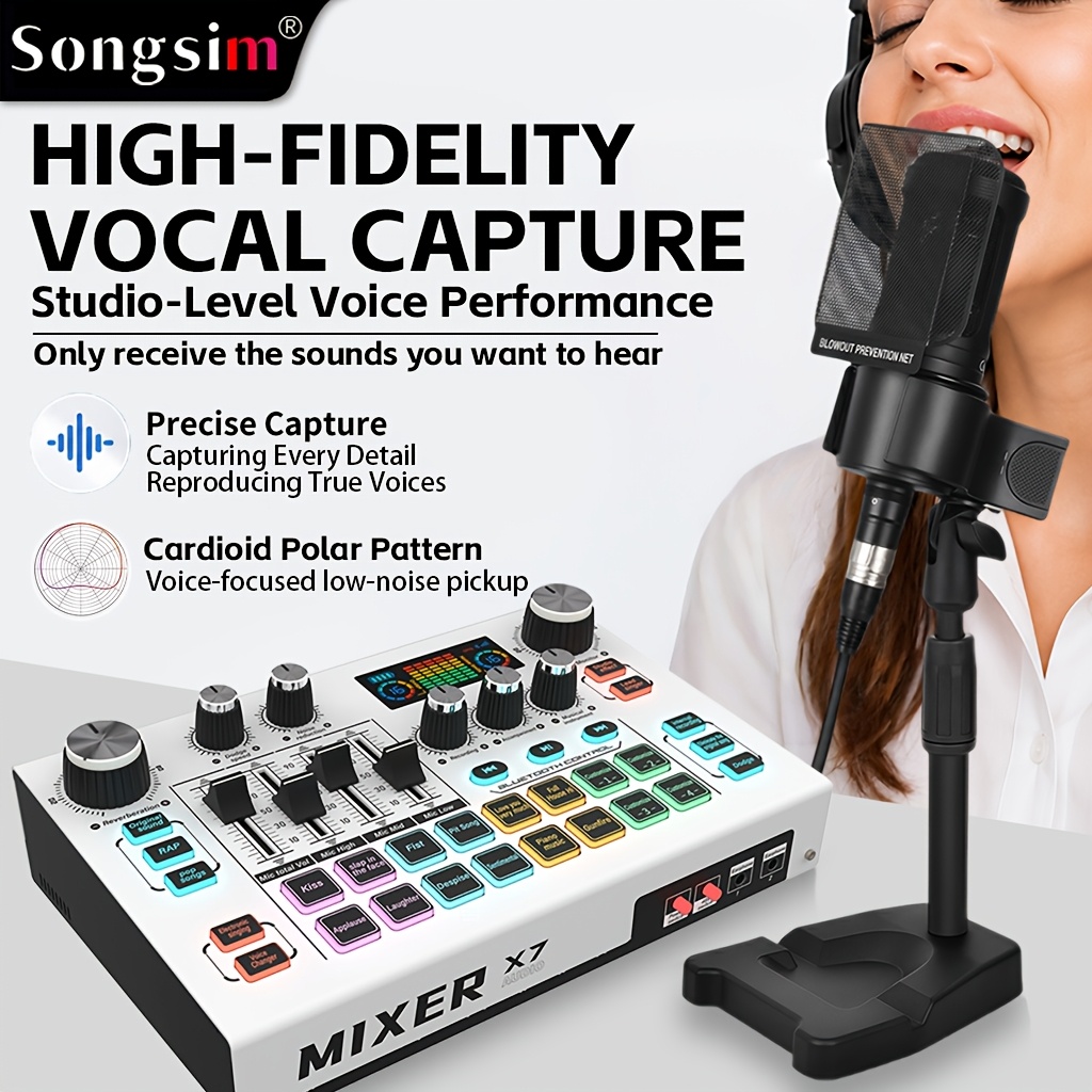x7 mixer mic professional live audio kit high - Temu Mauritius