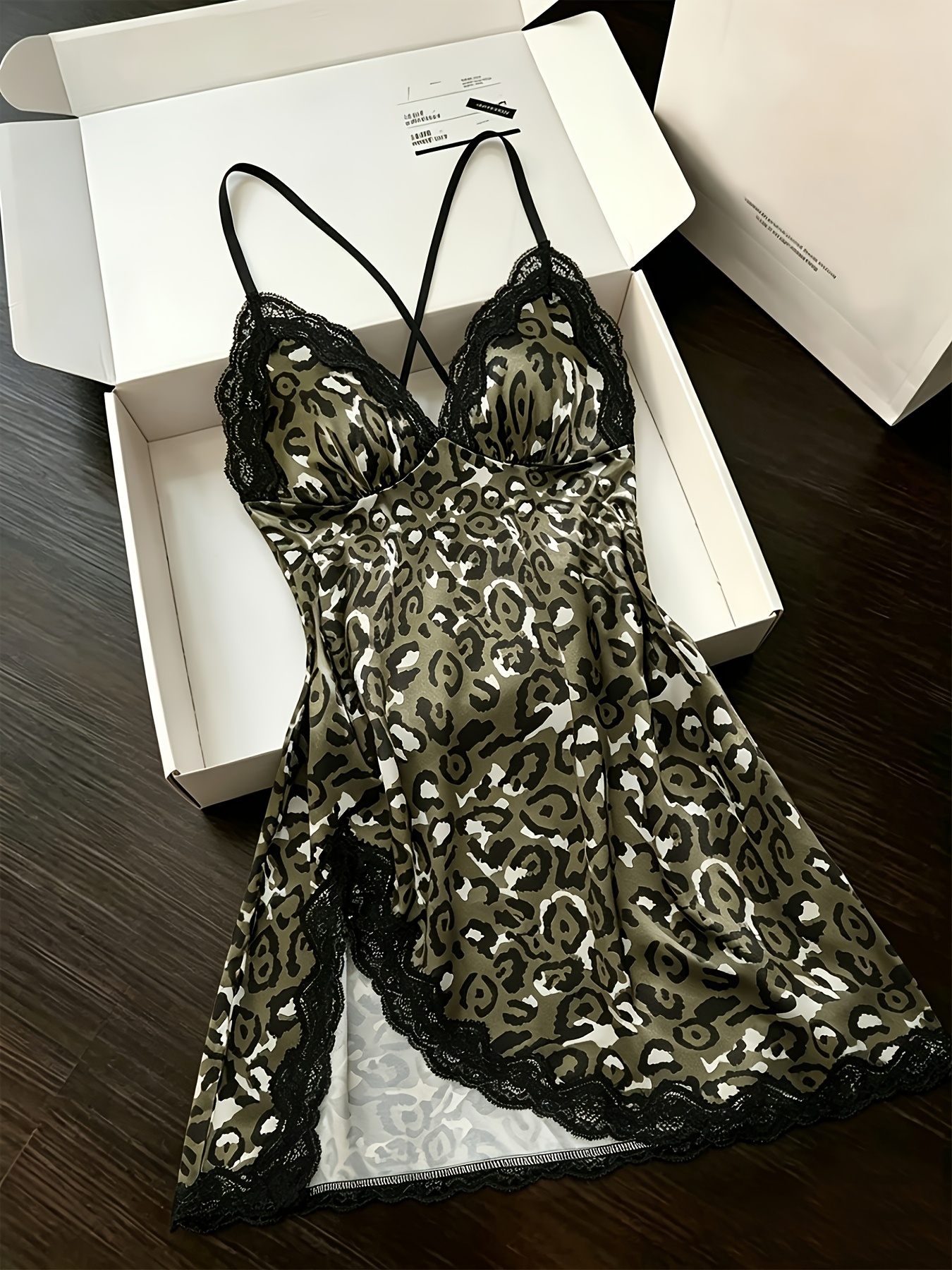 womens mature satin lace trim sleepwear dress v neck - Temu Oman