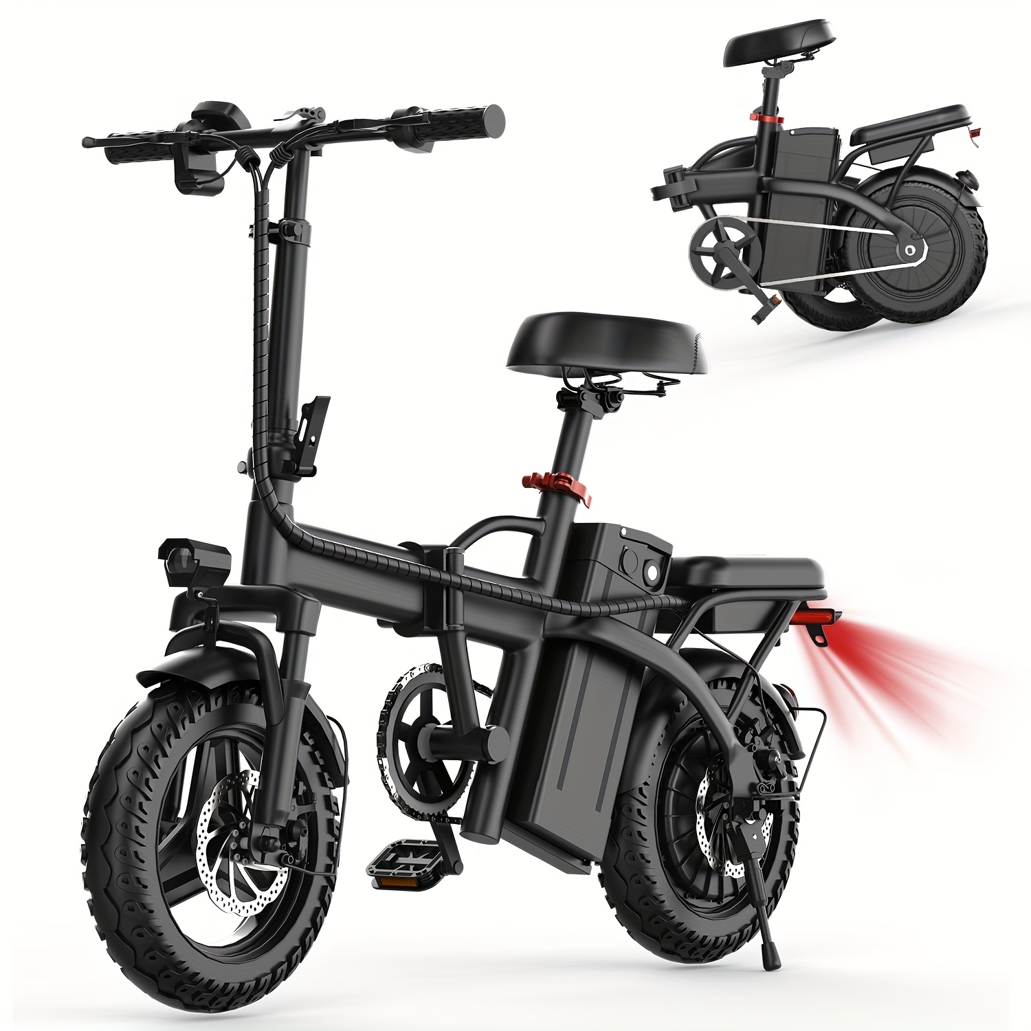 500W Lightweight Folding Electric Bike for Adults - 20MPH 35-Mile Range Commuter E-Bike with 48V 10AH Removable Battery, Front Headlight & Disc Brakes, 385 lbs Capacity, Alloy Steel Frame, Black, Foldable Electric Bike, Urban Commuting, Portable Bicycle, Reliable Brakes, Fitness Enthusiasts