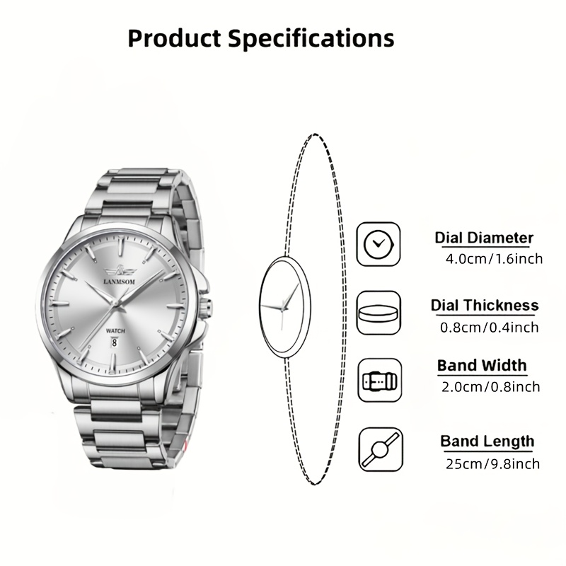 Stylish Stainless Steel Trendy Multifunctional Watch