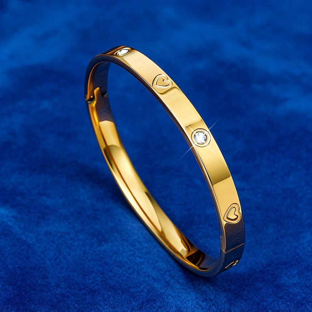 TEMU 316l Stainless Steel Women's Fashion Jewelry, A Luxurious And Minimalist Bangle, Perfect For Daily Wear And Gifting