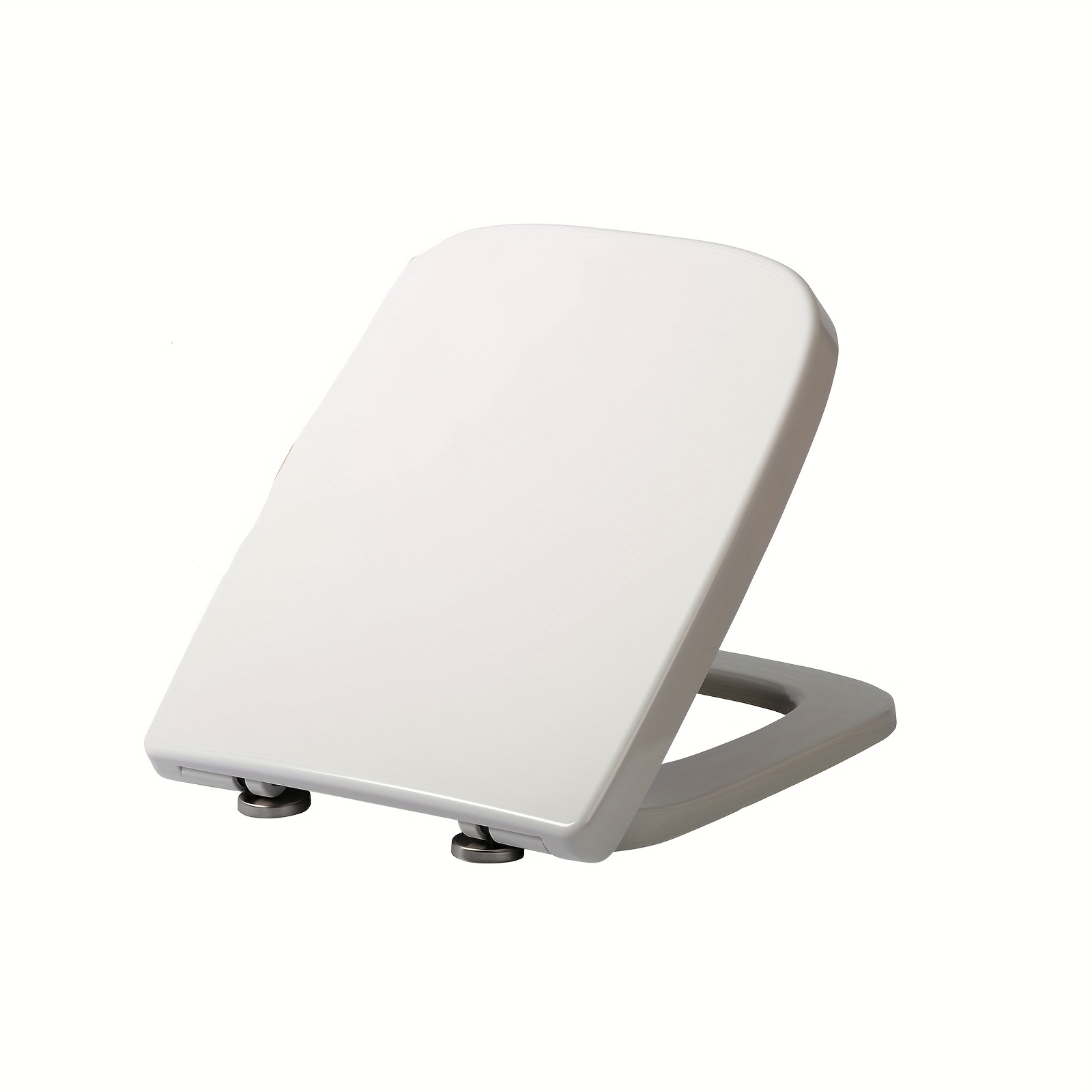 1pc Toilet Lid, Toilet Seat With Mechanism Fast Fix/ Quick Attachment Square Shape, White
