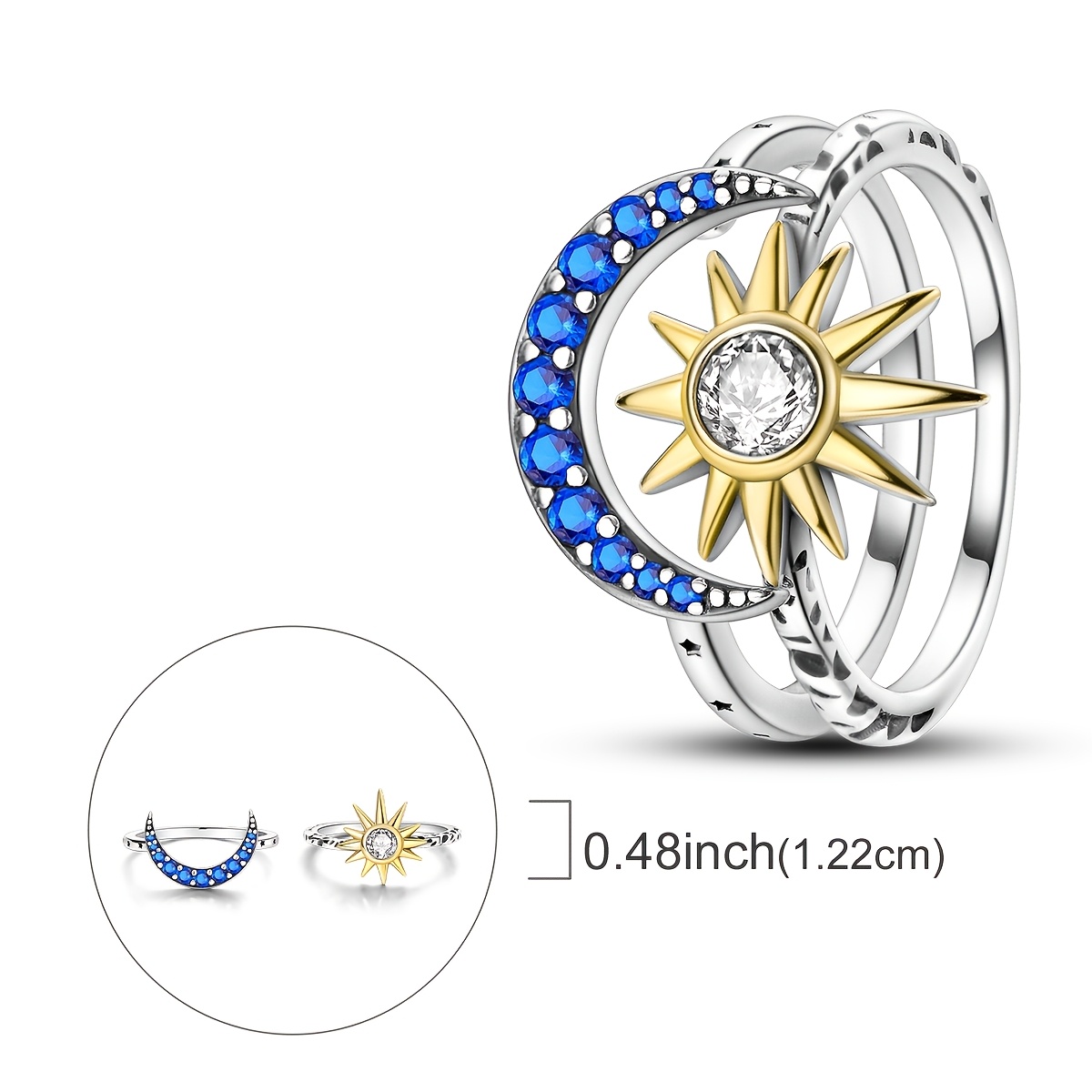 Women's Exquisite Sun Star Set Ring Design, Gift Idea