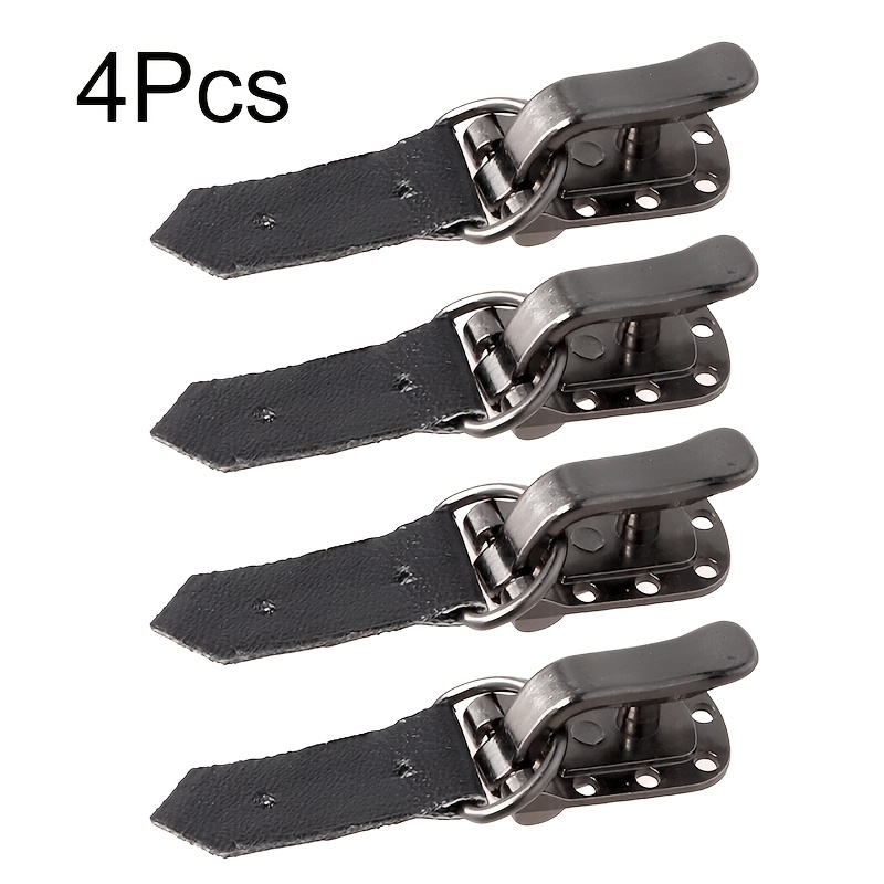 4pcs Mink Coat Rhinestone Duckbill Collar Clasps, Mink Fur Garment Decorative Metal Clips Buttons For Women