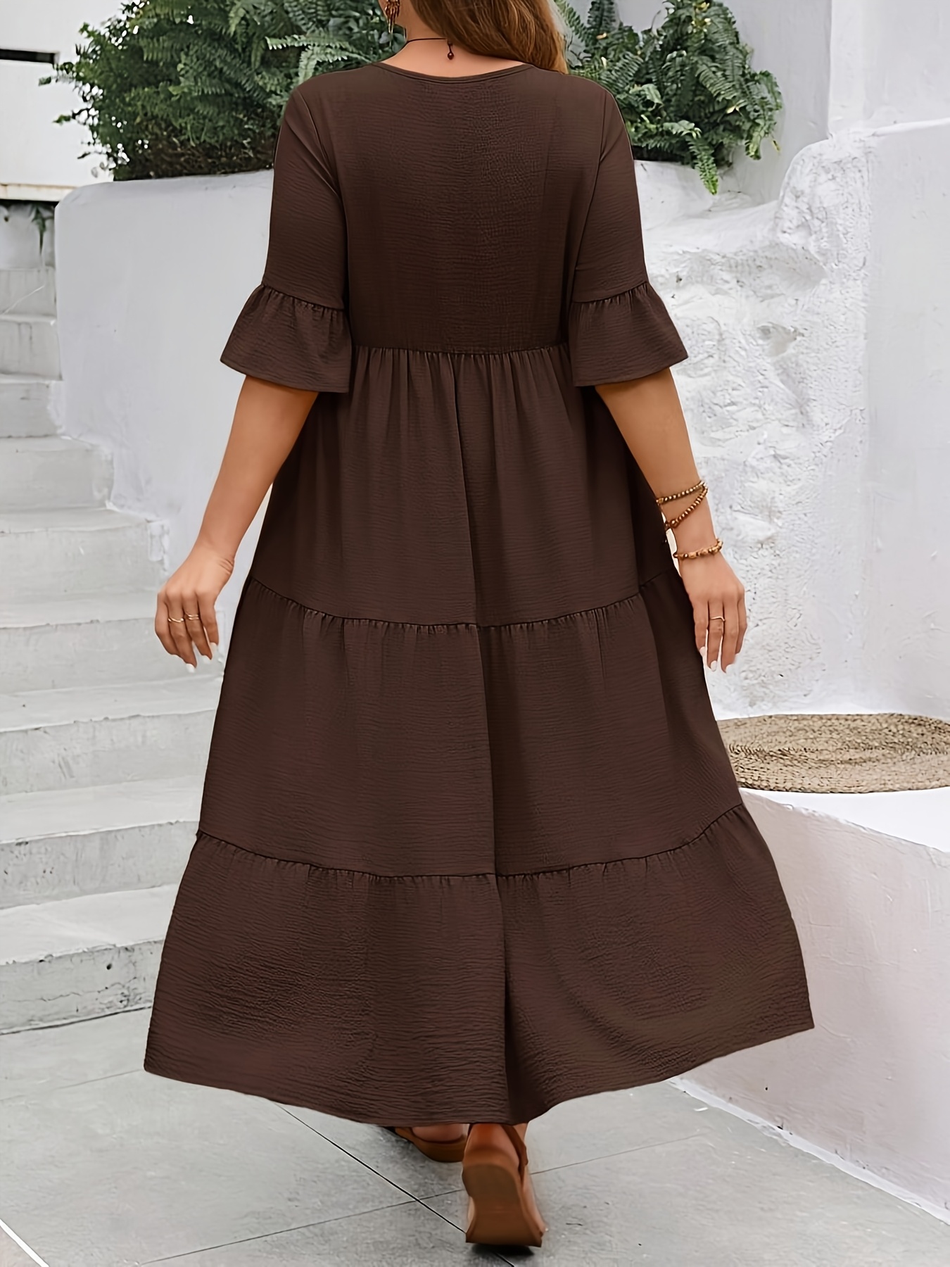Rayon Spandex Maxi Dress XL-6XL LONGYUAN Women's Plus Size Maxi Dress - Fall  Casual Long Sleeve Dress With Pockets, Rayon Spandex, Sizes XL-6XL, Gray  Plus Size Clothing XL-6XL