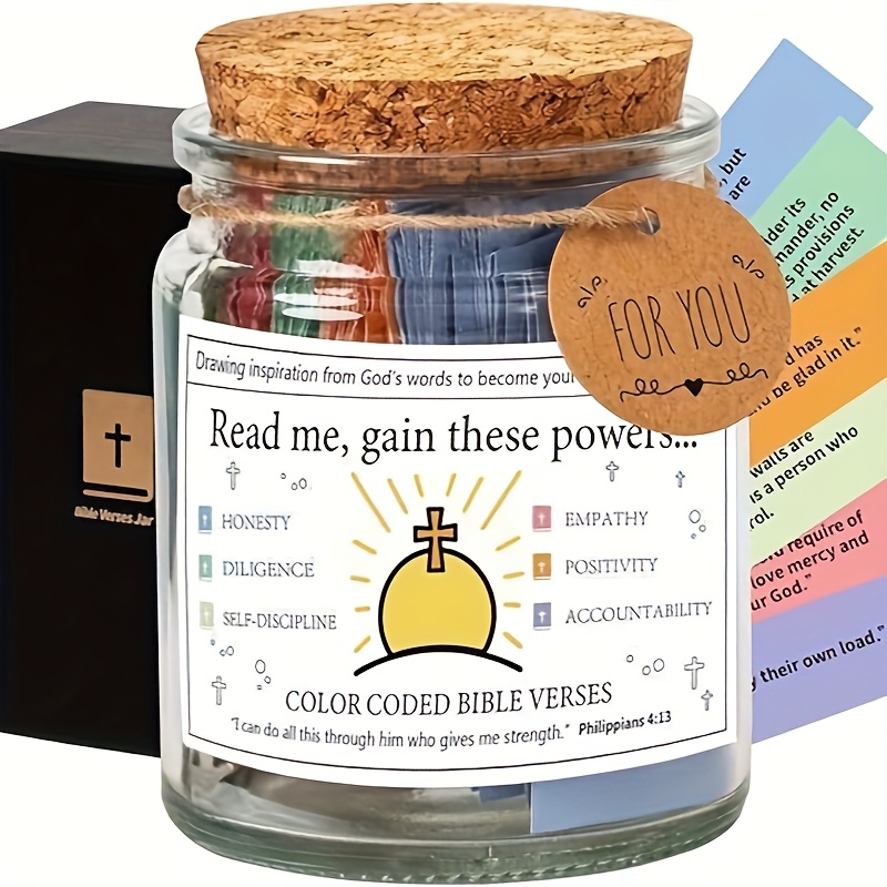 Inspirational Bible Verse Jar with Ribbon