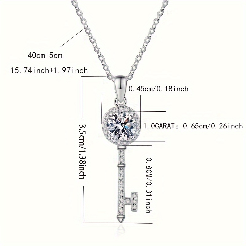 Women's Classic Key Pendant Necklace in S925 Silver