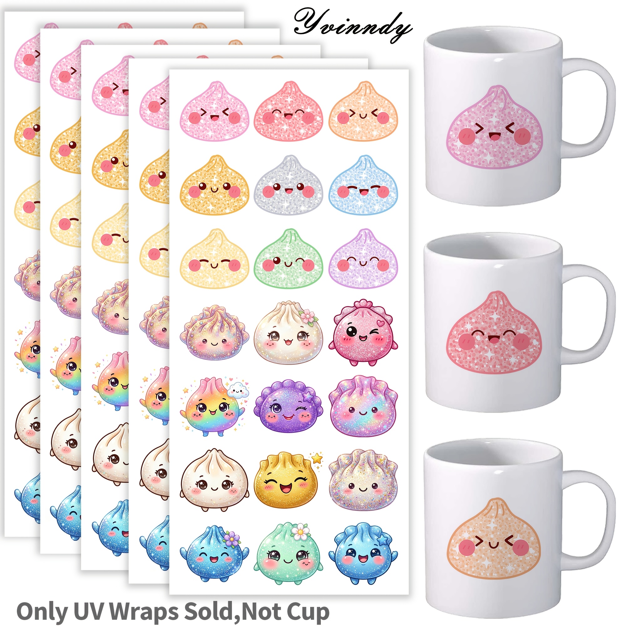 TEMU Ensemble de 105 kits d'artisanat de mignonnes scintillantes avec étiquettes en cristal, bocaux en verre de 16 oz et emballage pour tasses. Ces