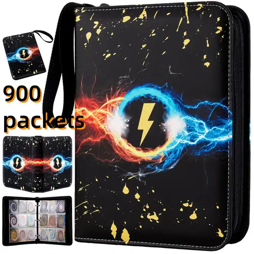 Trading Card Album for Collectors * Capacity, 9 Pocket Card Binder with 50 Removable Sleeves, 3-* Holder for MTG, TCG, Sports Cards, Waterproof PU Leather Trading Card Album for Collectors * Capacity, 9 Pocket Card Binder with 50 Removable Sleeves, 3-* Holder for MTG, TCG, Sports Cards, Waterproof PU Leather