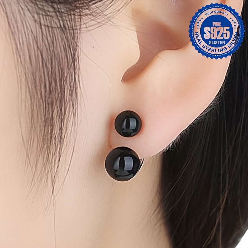 Bohemian Style Agate Bead Earrings, 925 Sterling Silver, Low Allergy, 4.2g