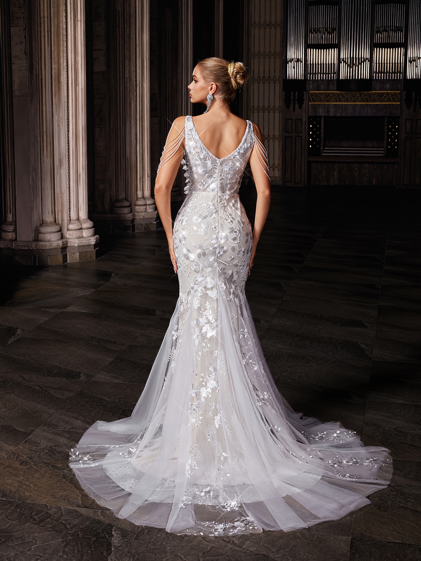 sparkle elegant mermaid wedding dress Mermaid Sequin New Stylish Garden Vintage Dream Beach Long Wedding Dre –  bridalsew main image 1