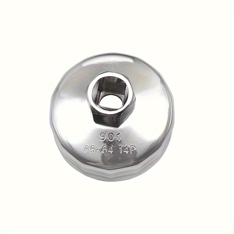 TEMU Moeiteloze 14-Zijdige Oliefilter Sleutel - Duurzame Metalen Constructie, Perfect voor Auto Reparatie, Past op 65mm-64mm Filters, 901 Model,